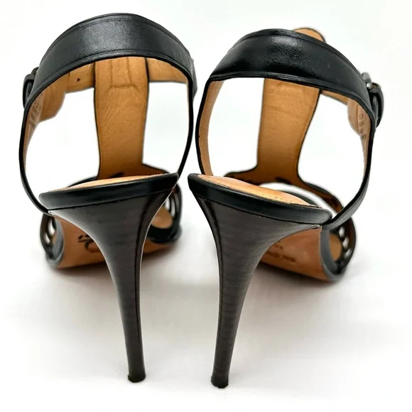 🎉COACH Izzy Leather Black Strappy Sandals 10 - Picture 4 of 16